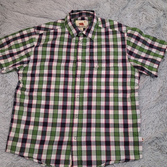 Dakota Grizzly Shirt‎ Mens XL Green Check Snap Up Pocket Rancher Rodeo Chore - Picture 1 of 10